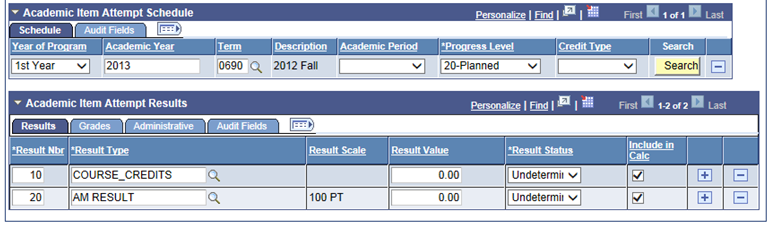 APT (Academic Progress Tracker) Items page (3 of 3)