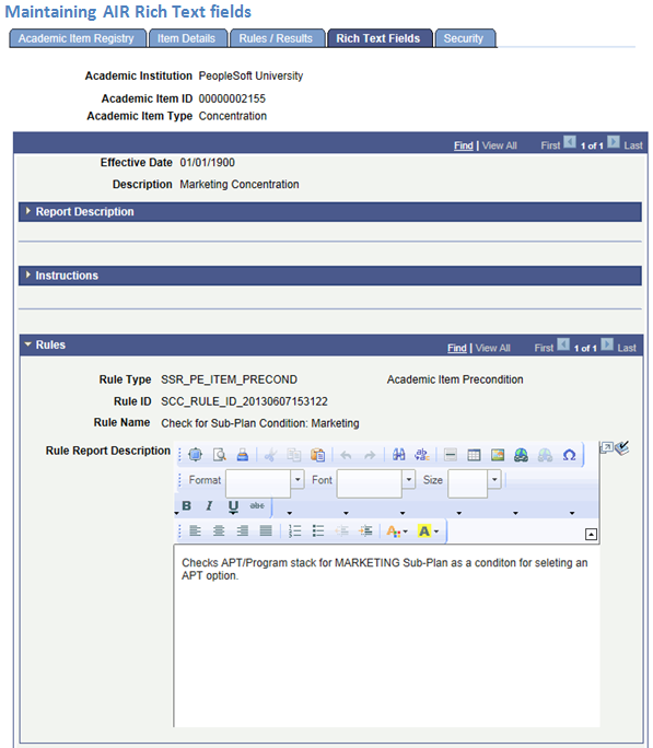 Rich Text Fields page