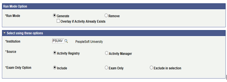 Batch Activity Generator - Activity Registry as source page (1 of 2)
