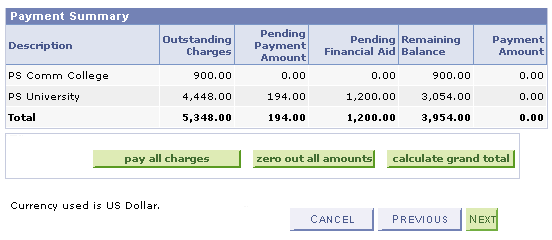 Allocation Level by Charge page (2 of 2)