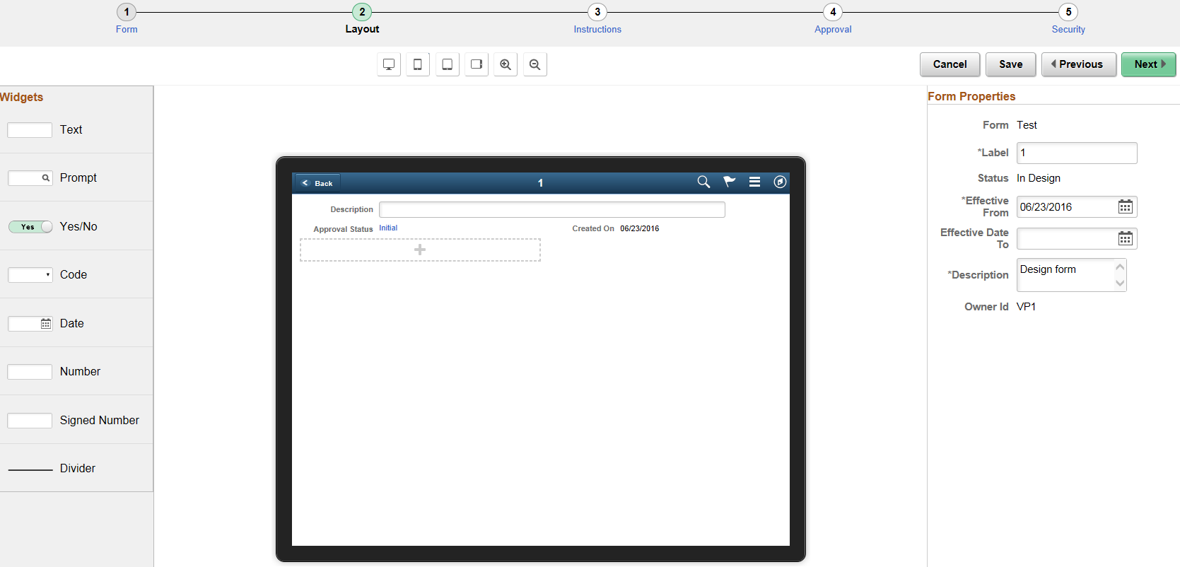 Form Designer - Layout