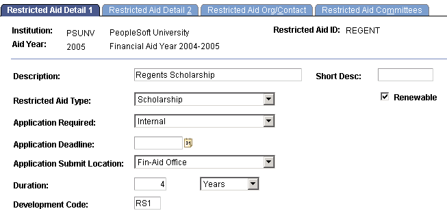 Restricted Aid Detail 1 page