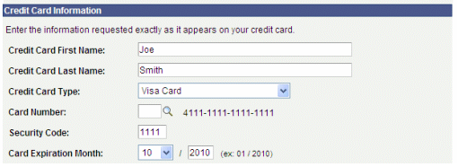 Electronic Payment Test page (3 of 4)