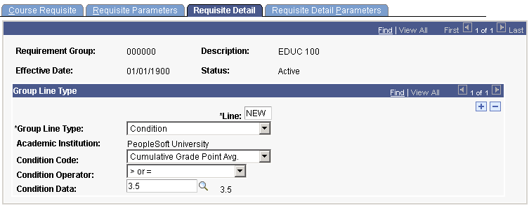 Creating a condition for cumulative GPA (CRSE_RQS_RSTR_DET)