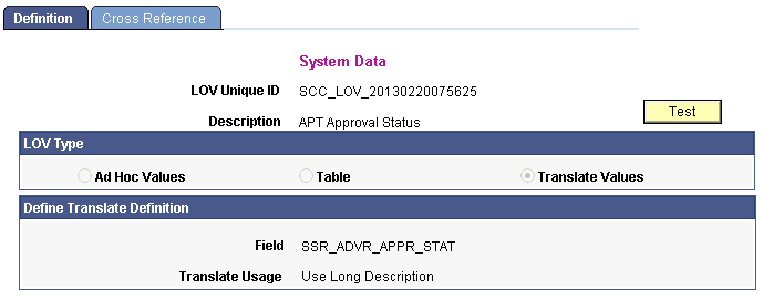 Define List of Values - Translate Values