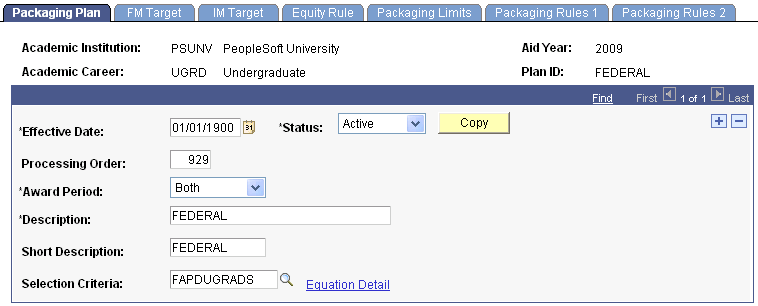 Packaging Plan page