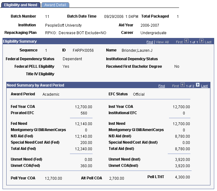 Eligibility and Need page
