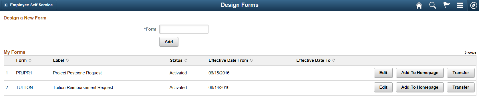 Design a new form