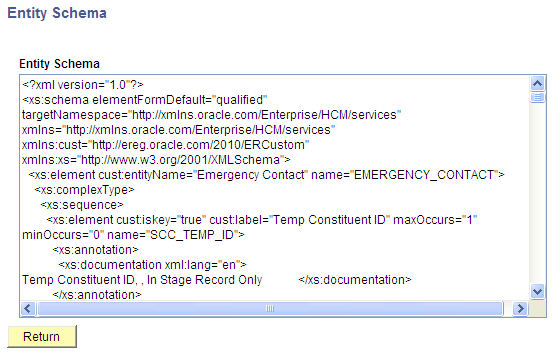 Entity Schema page
