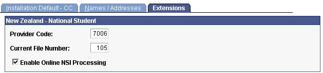Extensions page