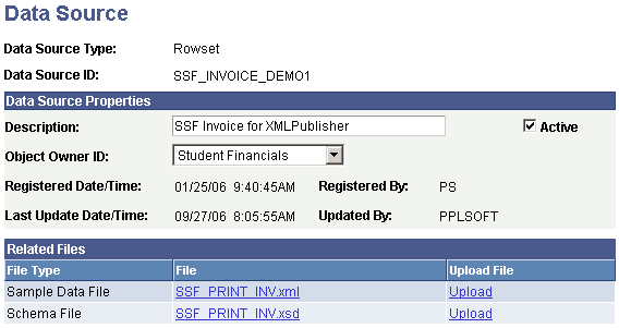 Data Source page