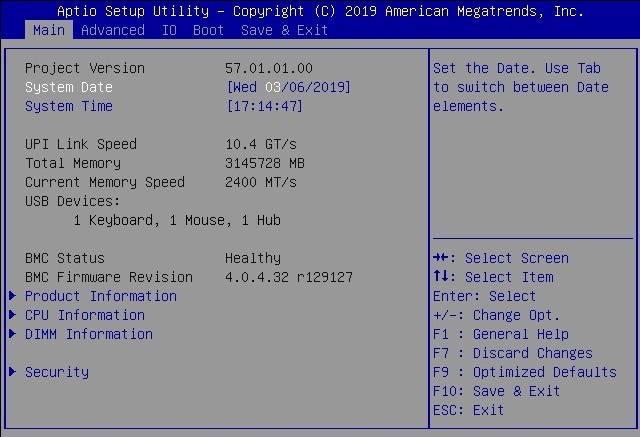 image:Graphic showing the BIOS Setup Utility Main Menu.