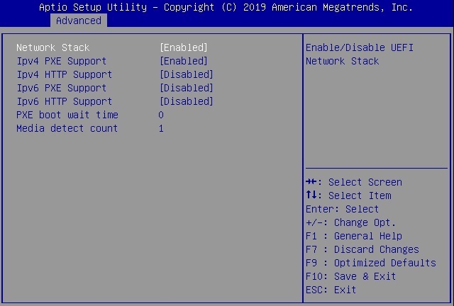image:Graphic showing the BIOS setting for PXE                                         Boot.