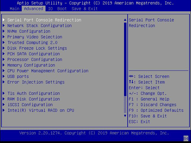 image:This figure shows the BIOS Advanced Menu image.