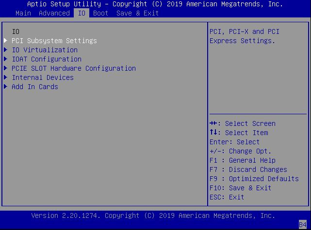 image:This figure shows the BIOS IO Menu image.
