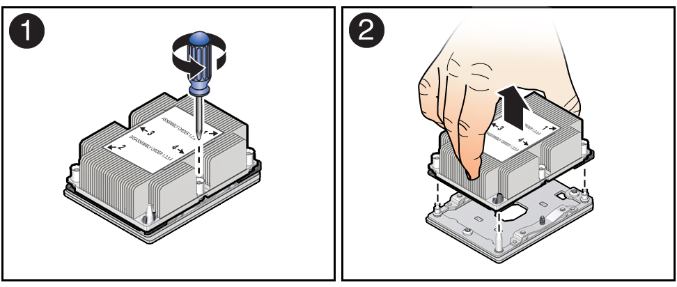 image:Figure showing processor-heatsink module being removed from the                             socket.