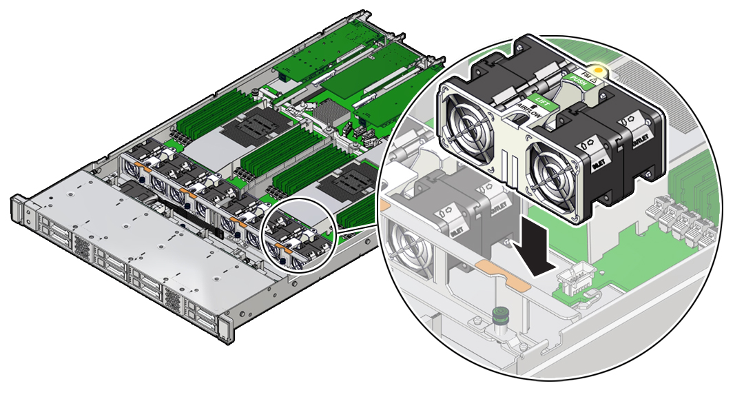 image:Figure showing fan module installation.