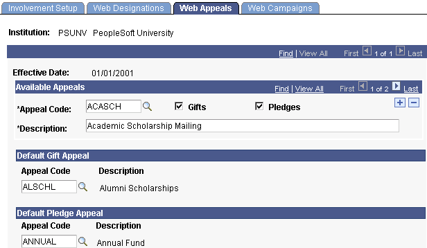 Web Appeals page