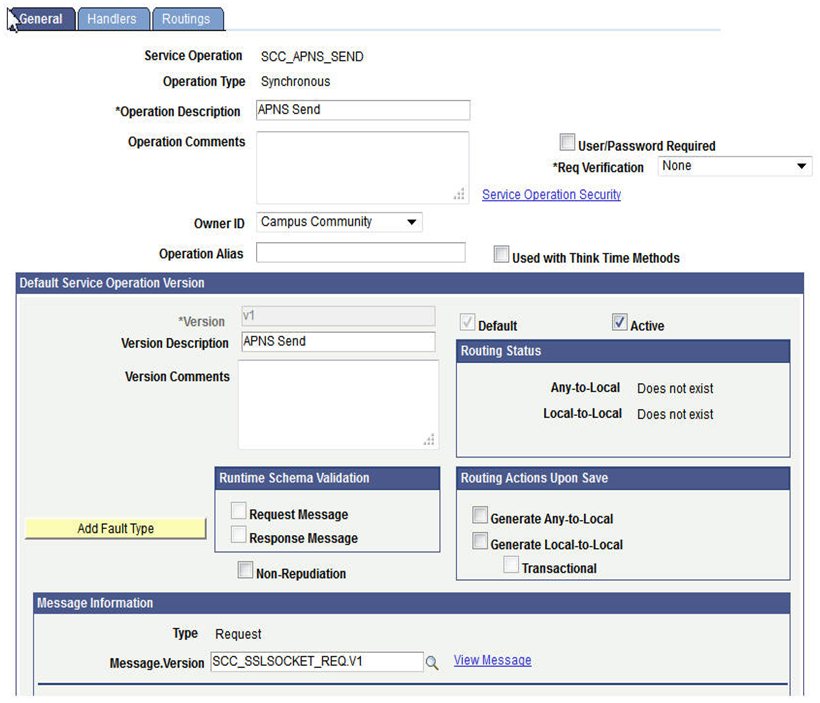 Service Operation General Page Push Channel