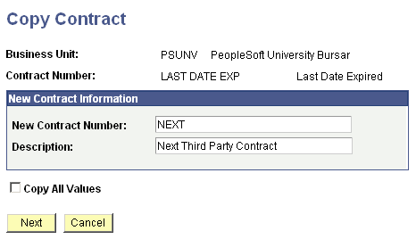 Copy Contract page