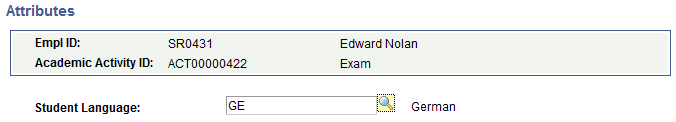 Attributes page (for Activity Details)