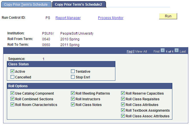 Copy Prior Term's Schedule2 page