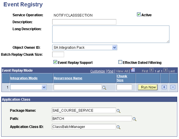 Event Registry page