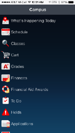 Example of springboard screen