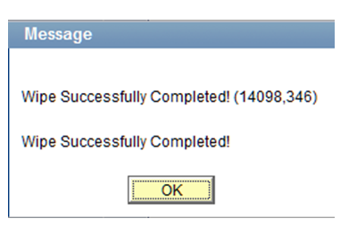 Confirmation for Wipe Entity Cache process