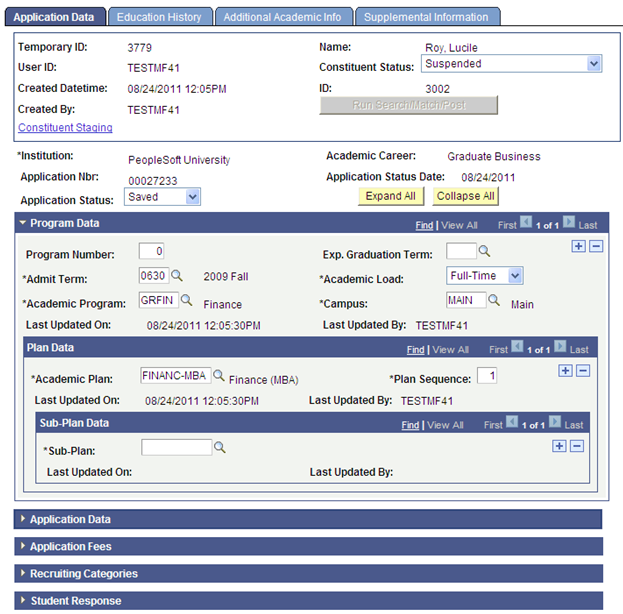 Example of a transaction staging component integrated with CTM (Constituent Transaction Management)