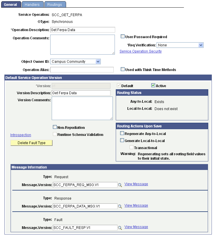 General page: inbound service (FERPA)