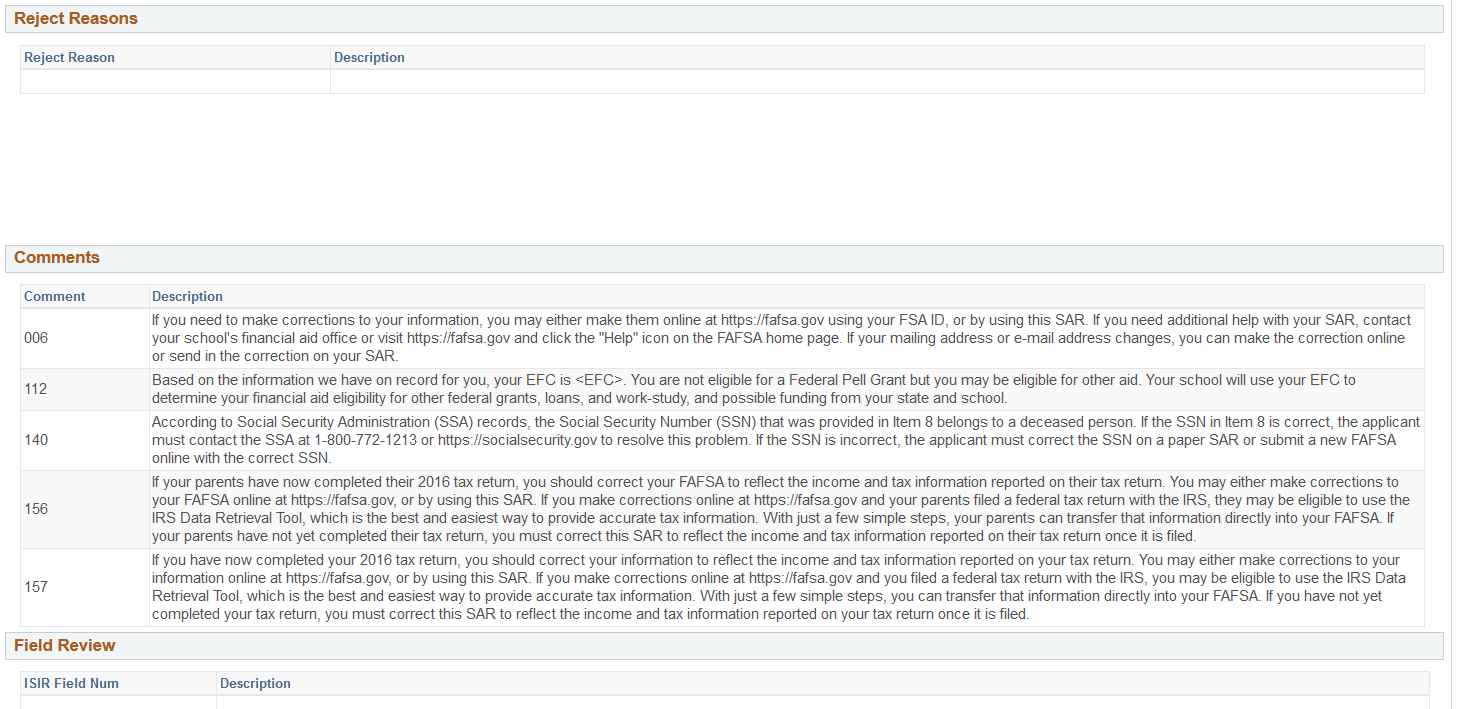 FAFSA (Free Application for Federal Student Aid) Assumptions\School Codes page (4 of 4)