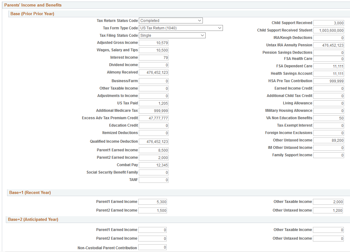 Maintain Institutional Application, Custodial Parent Data tab (page 2 of 6)