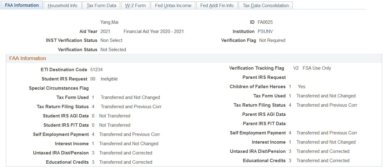 FAA (financial aid administrator) Information page