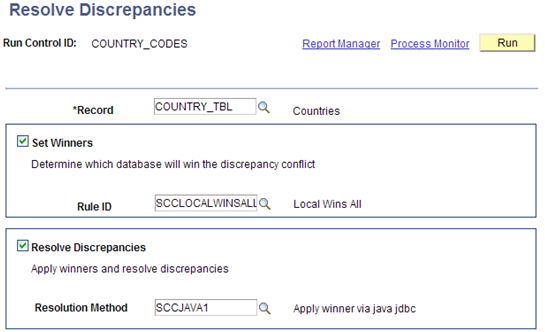 Example of Resolve Discrepancies page (1 of 2)