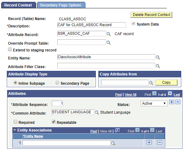 Example 3: Adding common attribute to Record Name CLASS_ASSOC