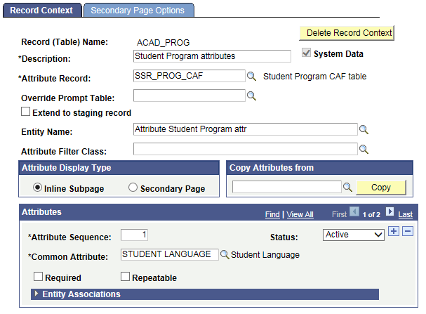 Example 1: Adding common attribute "Student Language" to filter classes