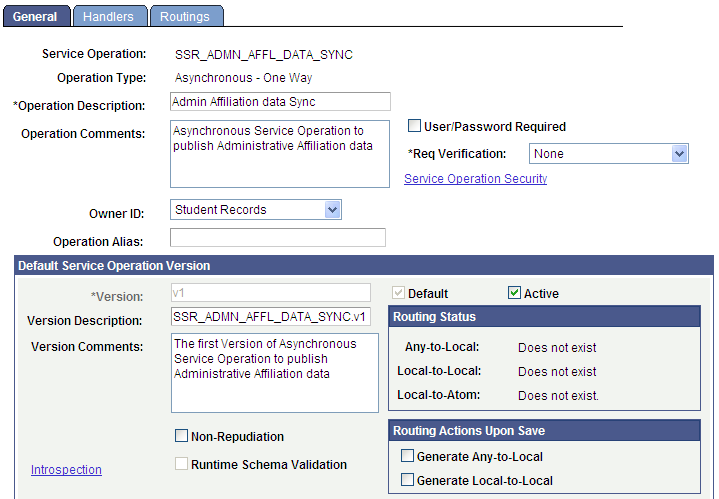 General (SSR_ADMN_AFFL_DATA_SYNC) page