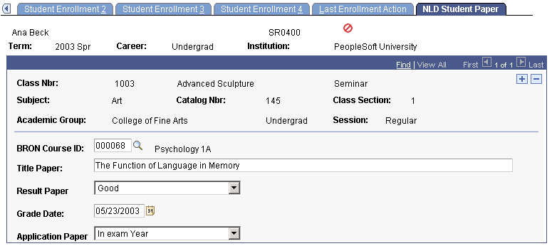 NLD Student Paper page