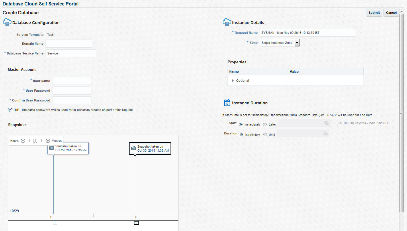 Create Database (Snapshots)