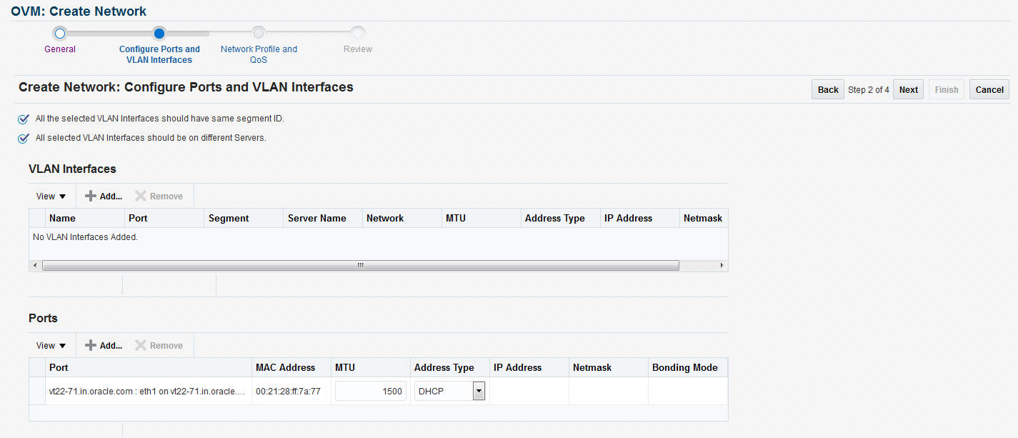 Create Network:OVM 3.3