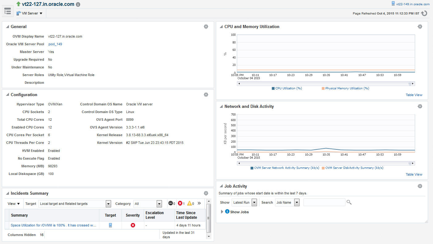 VM Server Home Page