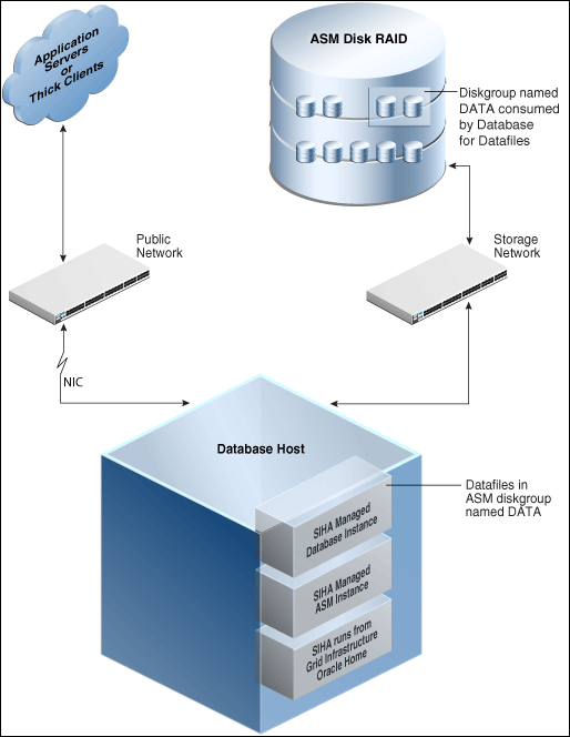 Oracle single instance database topology