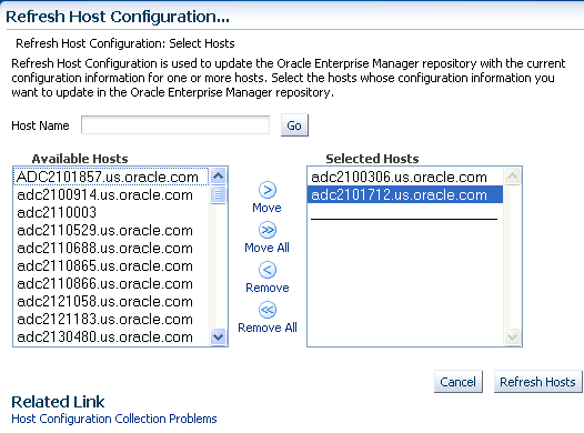 Refresh Host Configuration