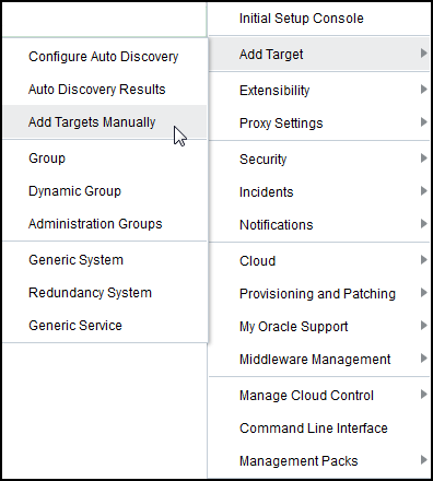 Image: Add Targets Manually Menu