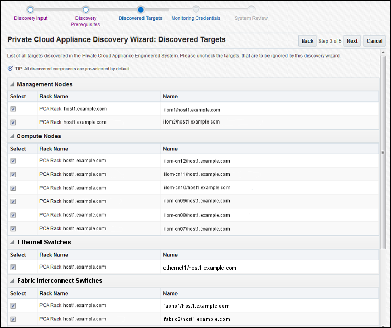 Image PCA Discovery Wizard: Discovered Targets