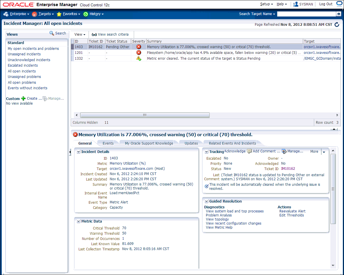 incident details