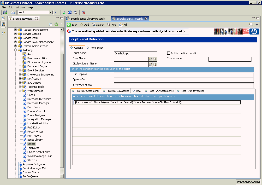 script panel script panel