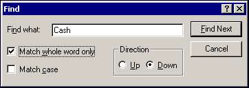 Find Dialog Box
