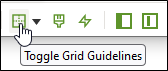 Slouží k zobrazení nebo skrytí vodicích čar mřížky.